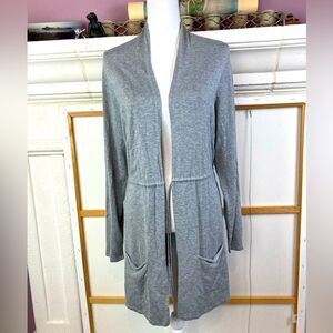 Chicos soft jacket/ cardigan w/ drawstring waist tie NWOT w/pockets